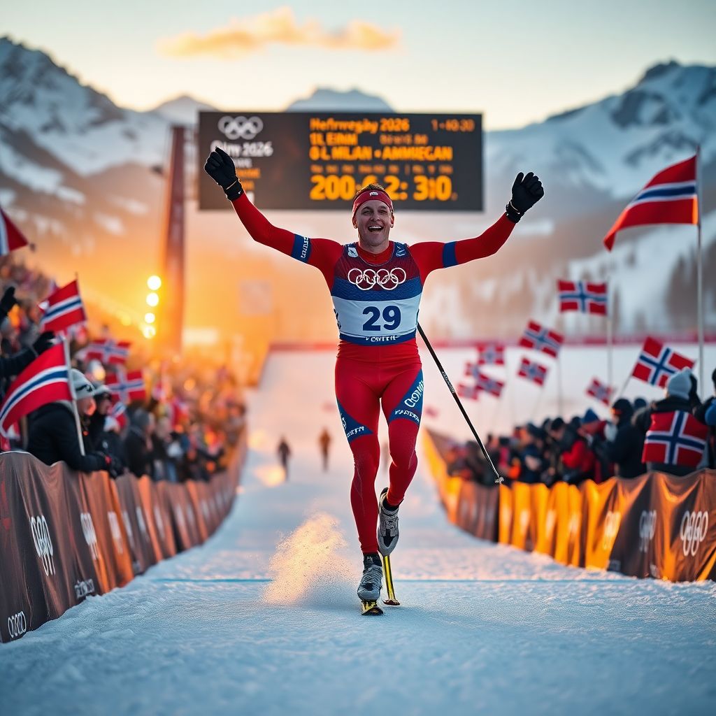 Йоханнес Клебо повторил рекорд зимних Игр с восемью золотыми медалями